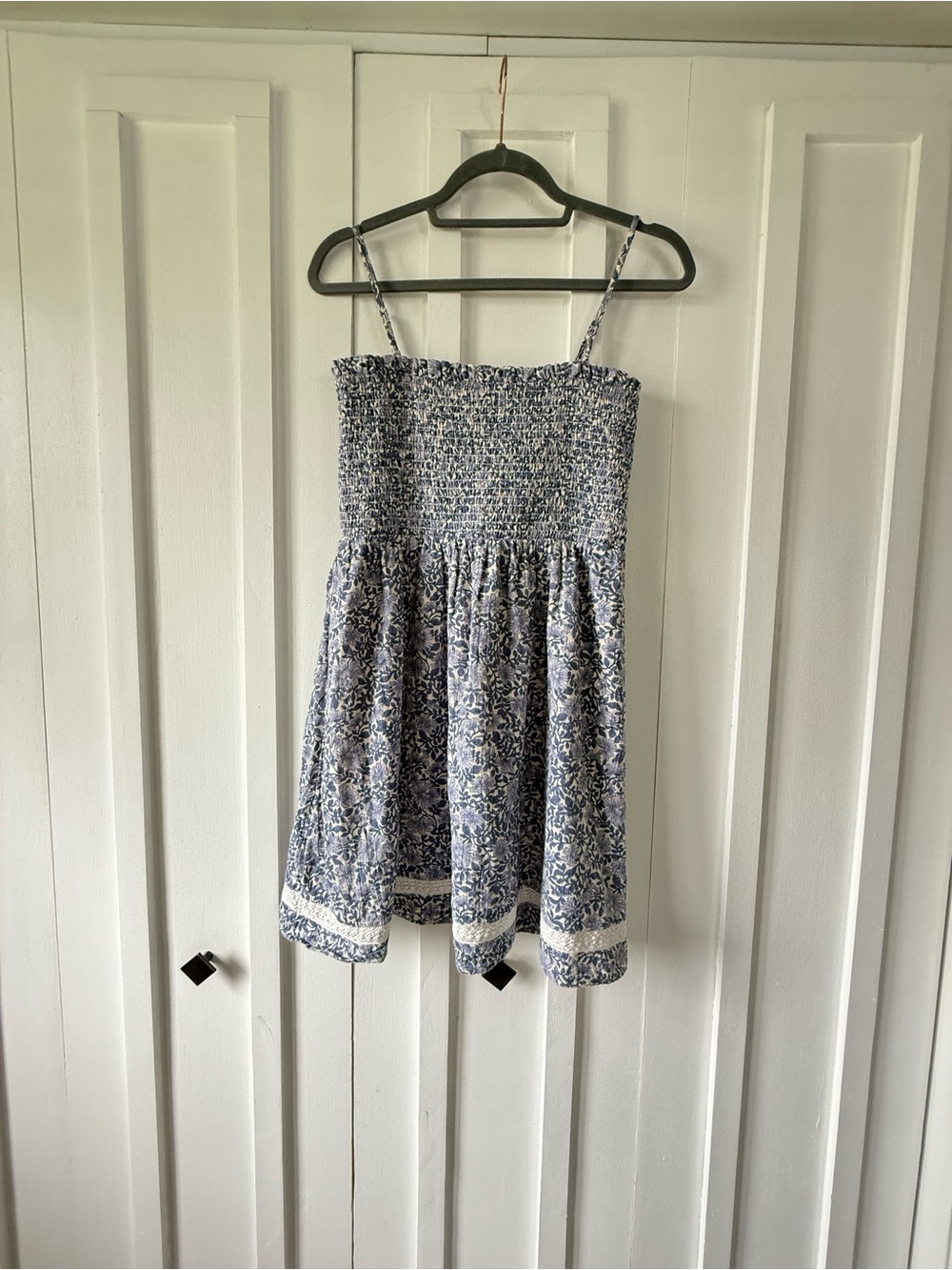 Smocked Floral Sundress - Blue